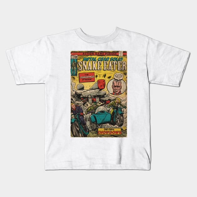 Meta Gear Solid 3 - Snake Eater fan art comic book cover Kids T-Shirt by MarkScicluna